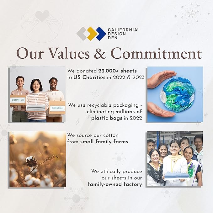 California Design Den Soft Cooling Sheets, 100% Cotton Sheets King Size Bed Sheets Set with Deep Pockets, 4 Piece Bedding & Pillowcases Set for Light Grey Sheets, King Sheets Set with Sateen Weave - LeafyLoom