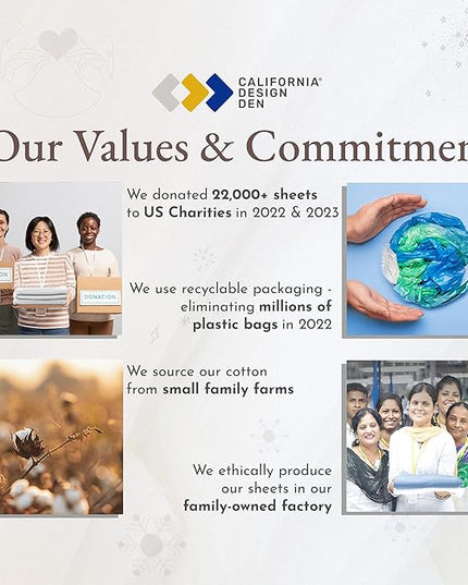 California Design Den Soft 100% Cotton Sheets King Size Bed Sheets Set with Deep Pockets, 4 Piece King Sheets Set with Sateen Weave, Cooling Sheets (Beige) - LeafyLoom