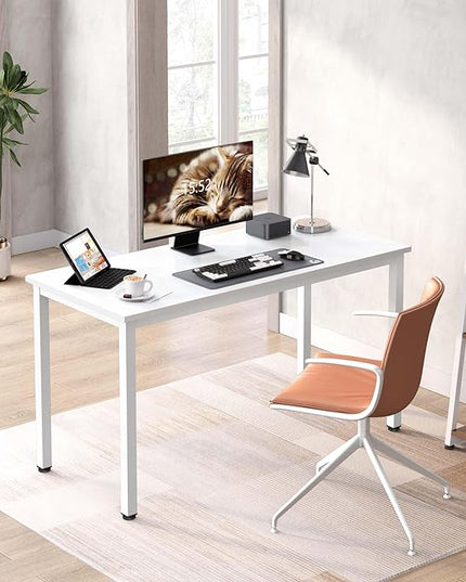 Computer Desk,55.1 inches Office Desk & Workstations for Home Office, Gaming Desk Computer Table,Modern Simple Style Laptop Table, White - LeafyLoom
