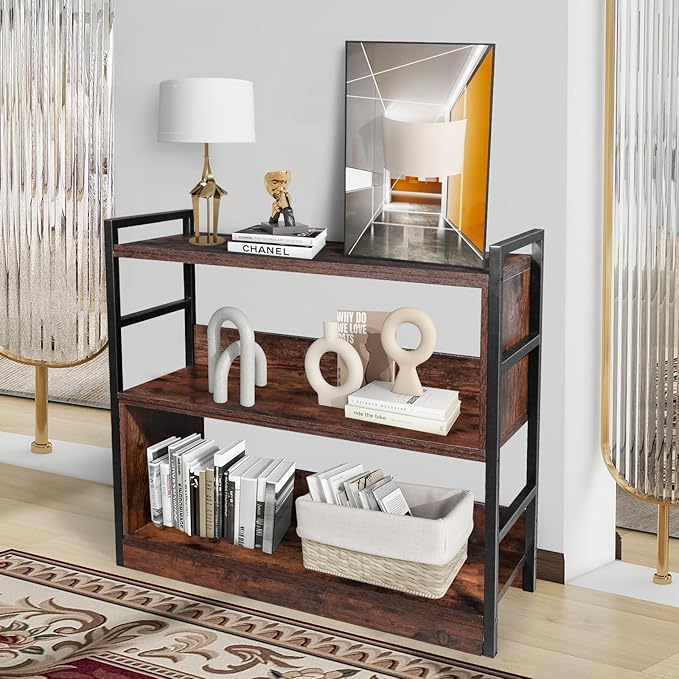 TV Stand Entertainment Center, Modern Deformable Television Stand with Open Storage Shelves, Media TV Console Table for 55 Inch TV, Wooden TV Cabinet for Living Room and Bedroom - LeafyLoom