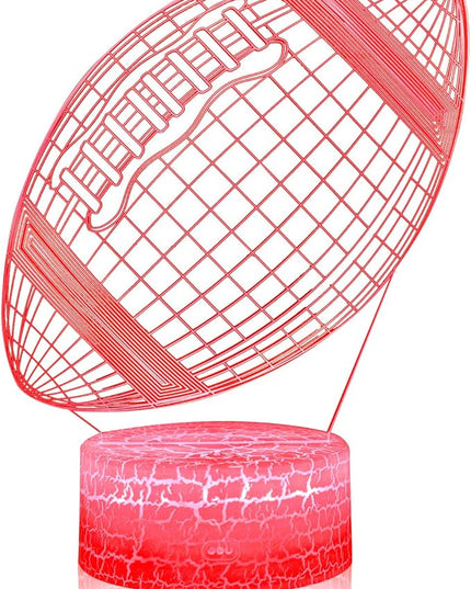 Rugby Night Light,3D Illusion Football Lamp for Kids Sprot Fans with 16 Colors Changing Remote Control&Smart Touch Bedroom Decor Lamp Holiday Xmas Birthday Gift - LeafyLoom