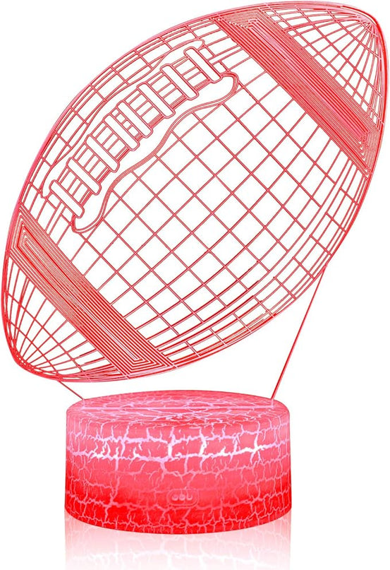Rugby Night Light,3D Illusion Football Lamp for Kids Sprot Fans with 16 Colors Changing Remote Control&Smart Touch Bedroom Decor Lamp Holiday Xmas Birthday Gift - LeafyLoom