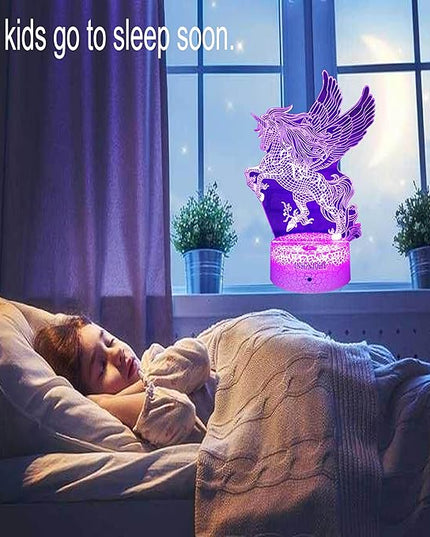 Unicorn Gifts Night Lights for Kids Night Light with Remote & Smart Touch 7 Colors + 16 Colors Changing Dimmable Unicorn Toys 3 4 5 6 7 8 9 Year Old Girl Boy Gifts (Unicorn Pegasus) - LeafyLoom