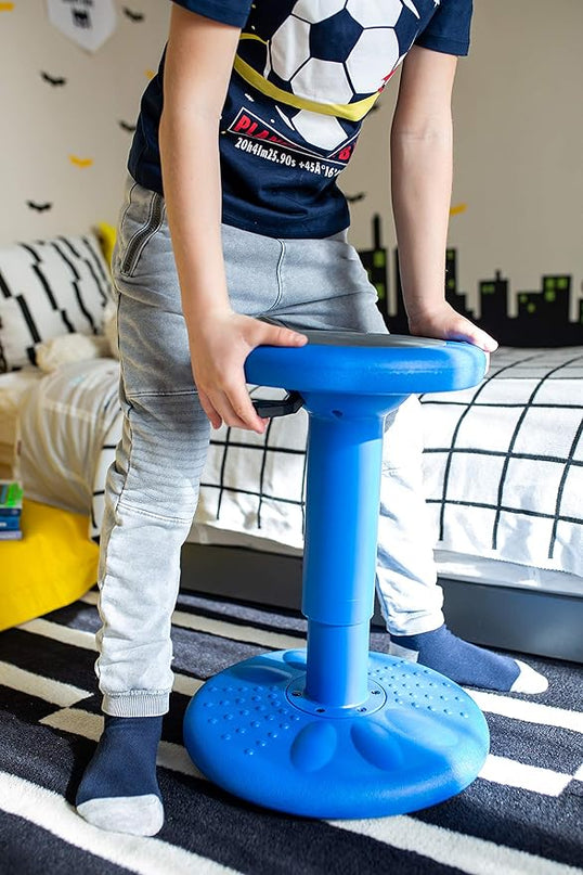 Studico ActiveChairs Adjustable Wobble Chair, Flexible Classroom Seating improves Focus, Posture & Helps ADHD/ADD. Classroom Stools, Active Wobble Chairs, Adjusts from 16.65" to 23.75" Ages 13-18 Blue - LeafyLoom