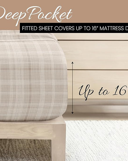 Linen Market 4 Piece Full Bedding Sheet Set (Ray Thatch) - Sleep Better Than Ever with These Ultra-Soft & Cooling Bed Sheets for Your Full Size Bed - Deep Pocket Fits 16" Mattress - LeafyLoom