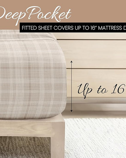 Linen Market 4 Piece Sheet Set Patterned, Queen, Thatch Ray - LeafyLoom