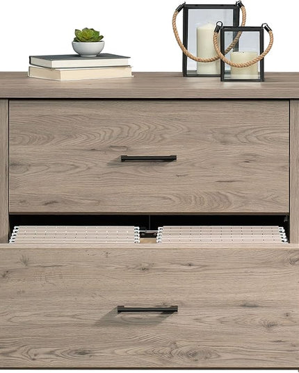 Sauder Summit Station 2-Drawer Lateral File Cabinet, L: 33.86" x W: 20.87" x H: 29.02", Laurel Oak - LeafyLoom
