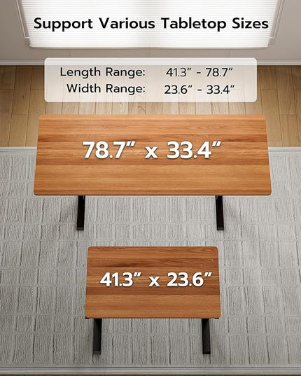 Heavy-Duty Dual Motor Standing Desk Frame Adjustable Height Sit Stand Desk Leg for Home and Office DIY (Black Frame Only) - LeafyLoom