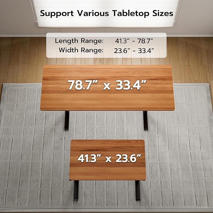 Heavy-Duty Dual Motor Standing Desk Frame Adjustable Height Sit Stand Desk Leg for Home and Office DIY (Black Frame Only) - LeafyLoom