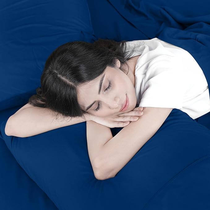 Utopia Bedding King Bed Sheets Set - 4 Piece Bedding - Brushed Microfiber - Shrinkage and Fade Resistant - Easy Care (King, Dusk Blue) - LeafyLoom