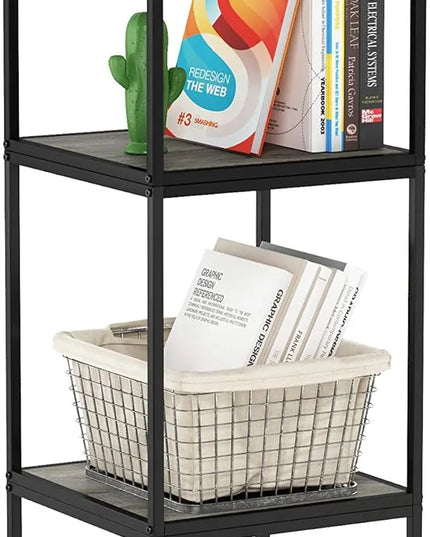 Furinno Moretti Cube Modern Stackable End Table Shelf, French Oak Grey - LeafyLoom