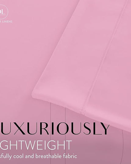 Danjor Linens Queen Sheet Set - 6 Piece Set Including 4 Pillowcases - Deep Pockets - Breathable, Soft Bed Sheets - Wrinkle Free - Machine Washable - Pink Sheets for Queen Size Bed - 6 pc - LeafyLoom
