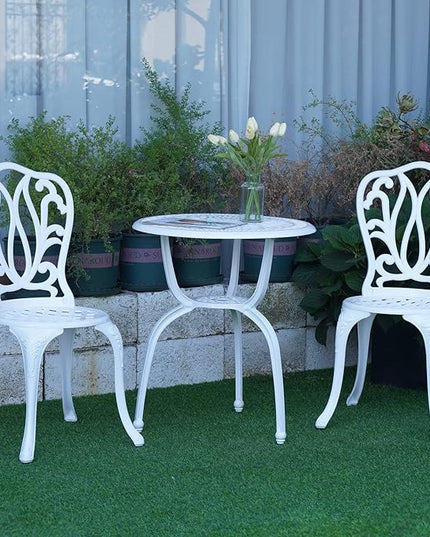3-Piece Patio Bistro Furniture Set Cast-Aluminum Bistro Table Set for Lawn,Garden,Backyard - LeafyLoom