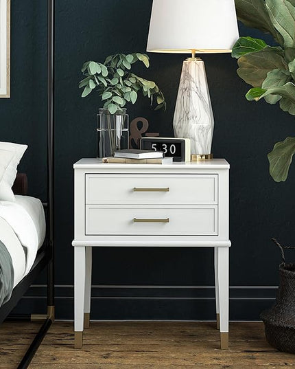 CosmoLiving by Cosmopolitan Westerleigh End Table, White - LeafyLoom
