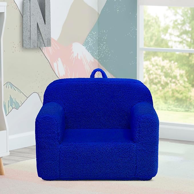 Delta Children Cozee Sherpa Chair, Royal Blue - LeafyLoom
