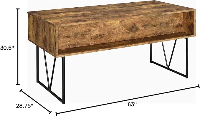 Coaster Home Furnishings Analiese Rustic 63-Inch 4-Drawer Home Office Computer Writing Desk Study Table with Storage Engineered Eco-Friendly Wood Look Laminate Sturdy Steel Base Rustic Nutmeg 800999 - LeafyLoom