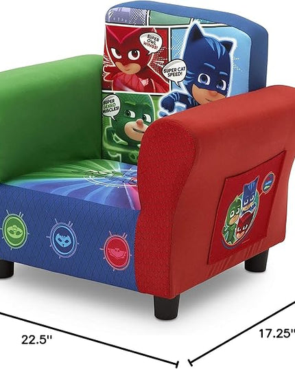 Delta Children Colorful Kids Upholstered Chair, Pj Masks - LeafyLoom