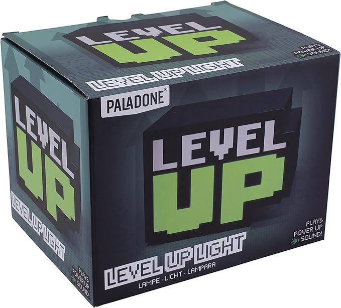 Paladone Level Up Light with Sound Retro Game Room Decor - Great Gift for Gamers, Teens, Fathers, Man Caves - Battery Operated - LeafyLoom
