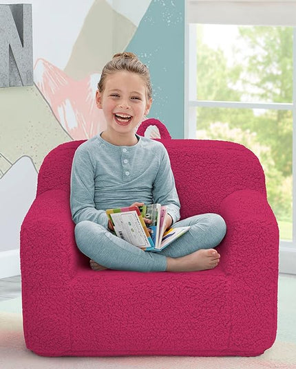 Delta Children Cozee Sherpa Chair, Hot Pink - LeafyLoom
