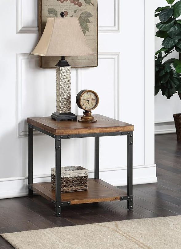 NicBex Coffee Table Wooden Coffee Table with Storage Rectangle Center Tables with Bottom Shelf End Table for Living Room, Dining Room, Office, and Bedroom,23" W, Honey+Black - LeafyLoom