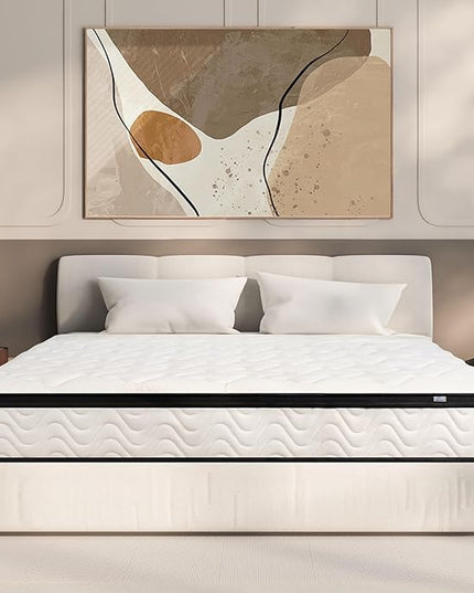 Full Size Mattress | 12 Inch Hybrid Mattresses Full in a Box | Medium Firm Memory Foam and Individual Pocket Springs | Fiberglass Free Bed Matress | Breathable | CertiPUR-US - LeafyLoom