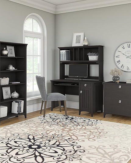 Bush Furniture Salinas 5 Shelf Bookcase, Tall Bookshelf for Living Room and Home Office - LeafyLoom