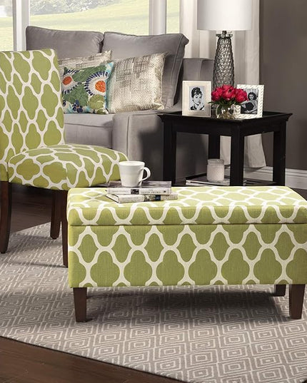 HomePop Parsons Classic Upholstered Accent Dining Chair, Set of 2, Green and Cream Geometric - LeafyLoom
