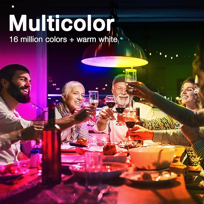 DAYBETTER Smart Light Bulbs, RGBCW Wi-Fi Color Changing Led Bulbs Compatible with Alexa & Google Home Assistant, A19 E26 9W 800LM Multicolor Bulb, No Hub Required, 6 Pack DAYBETTER