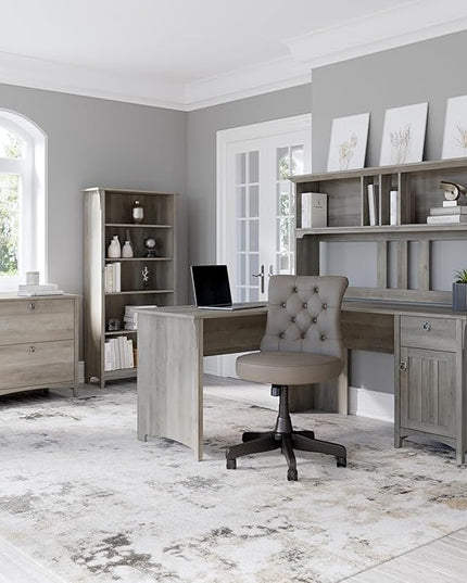 Bush Furniture Salinas 2 Drawer Lateral File Cabinet in Driftwood Gray - LeafyLoom