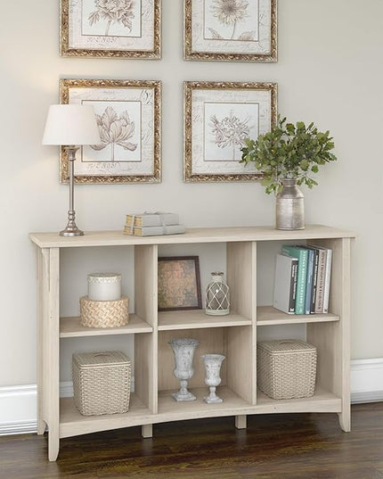 Bush Furniture Salinas 6 Cube Organizer in Antique White - LeafyLoom