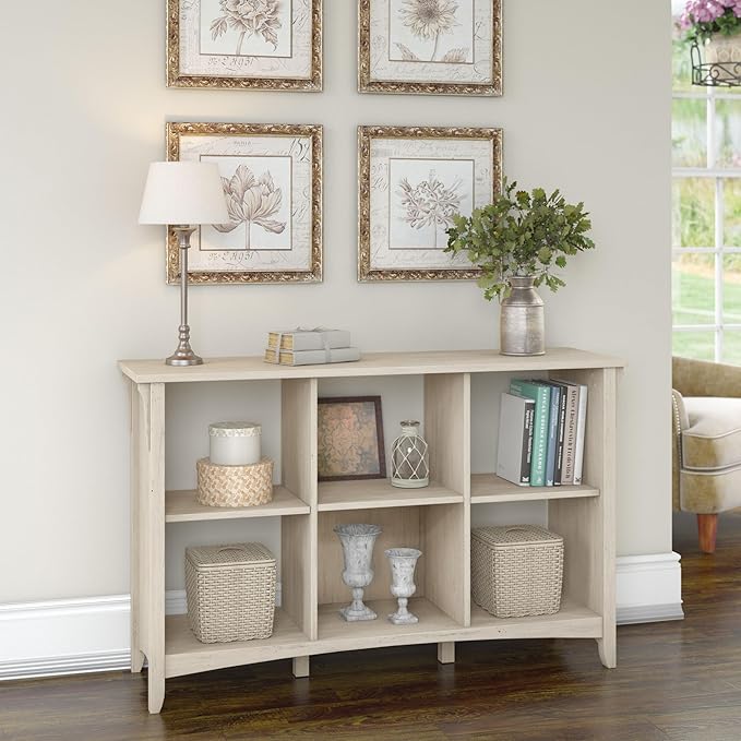 Bush Furniture Salinas 6 Cube Organizer in Antique White - LeafyLoom