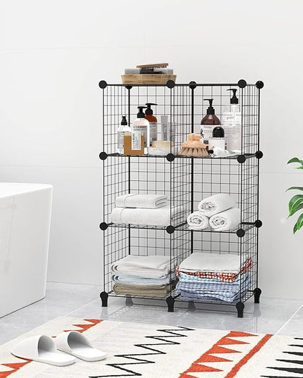 HOMIDEC Cube Storage, Storage Shelves 9 Cube Bookshelf Bookcase Closet Organizer and Storage Wire Storage Cube Multi-Use DIY Storage Cube Shelf for Books, Toys, Clothes, Tools - LeafyLoom