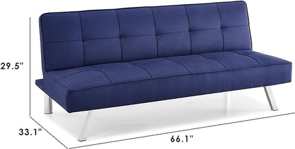 Serta Rane Futon, Navy Blue - LeafyLoom