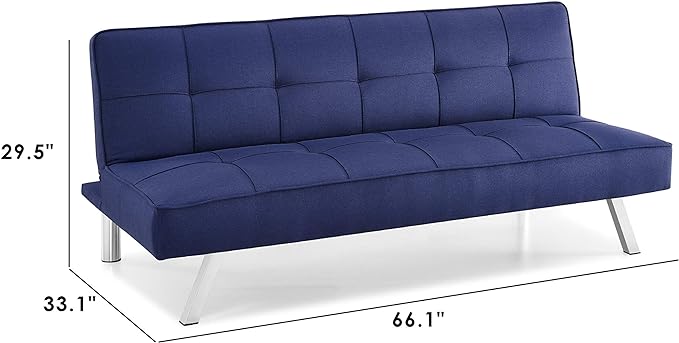 Serta Rane Futon, Navy Blue - LeafyLoom
