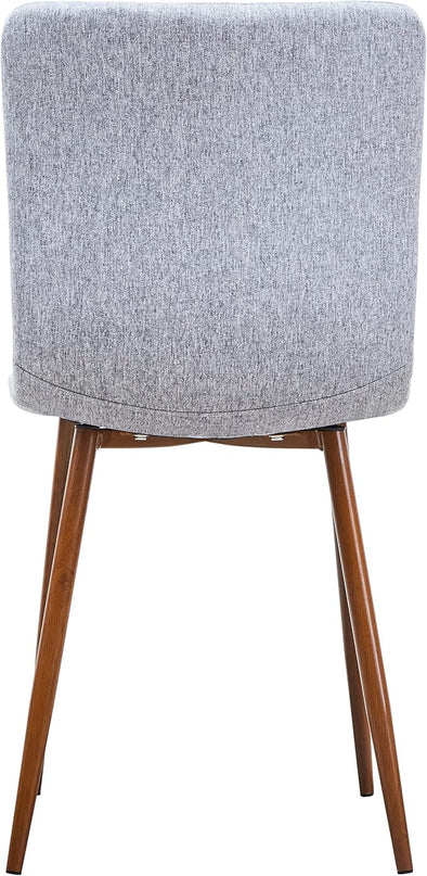 Wonder Comfort Set of 4 with Metal Legs, Fabric Armless Accent Dining-Room Chairs Side Seat, Gray Back, Grey - LeafyLoom
