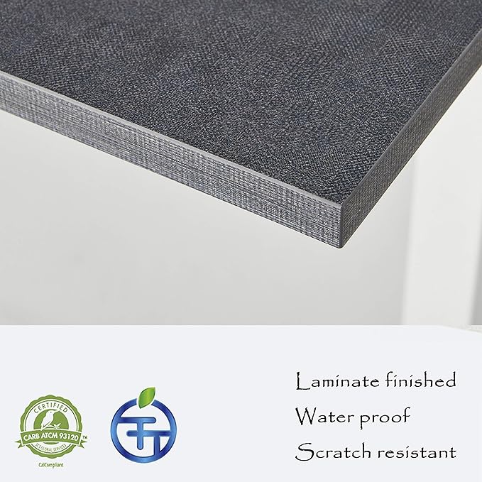 Kaboon Universal Tabletop 55"x20", Solid One-Piece Melamine Table Top, Double Desk L-Desk DIY, Home and Office, Greylish Blue - LeafyLoom