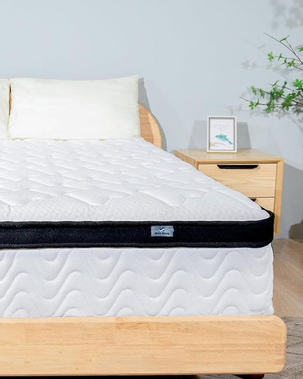 Full Size Mattress | 10 Inch Hybrid Mattresses Full in a Box | Medium Firm Memory Foam and Individual Pocket Springs | Fiberglass Free Bed Matress | Breathable | CertiPUR-US - LeafyLoom