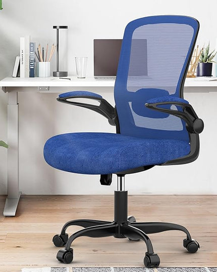 Office Chair, Ergonomic Desk Chair with Adjustable Lumbar Support, High Back Mesh Computer Chair with Flip-up Armrests-BIFMA Passed Task Chairs, Executive Chair for Home Office - LeafyLoom