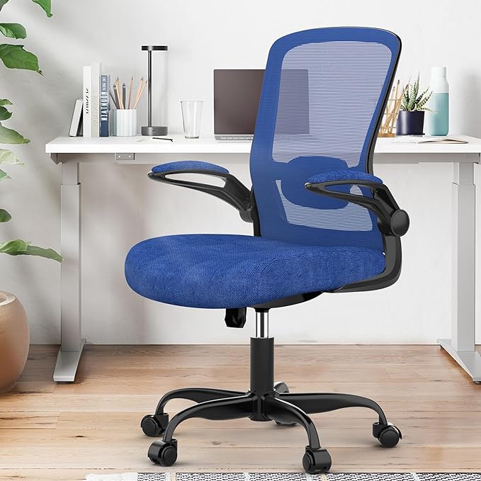Office Chair, Ergonomic Desk Chair with Adjustable Lumbar Support, High Back Mesh Computer Chair with Flip-up Armrests-BIFMA Passed Task Chairs, Executive Chair for Home Office - LeafyLoom