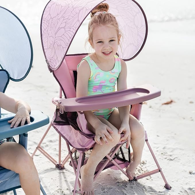 Baby Delight Go with Me Venture Portable Chair | Indoor and Outdoor | Sun Canopy | 3 Child Growth Stages | Canyon Rose - LeafyLoom