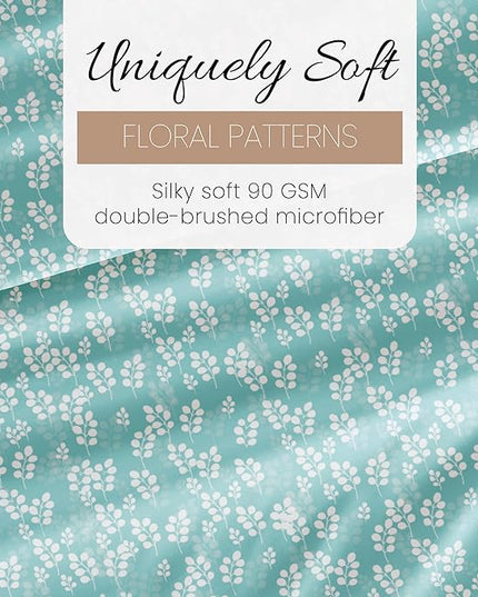 Linen Market 4 Piece Twin Bedding Sheet Set (Wheatfield Pale Blue) - Sleep Better Than Ever with These Ultra-Soft & Cooling Bed Sheets for Your Twin Size Bed - Deep Pocket Fits 16" Mattress - LeafyLoom