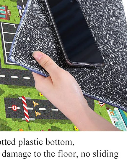 Car Rug Play Mat, Road Rug Carpet for Kids, City Life Educational Road Traffic Carpet for Ages 3-12 Years Old(100×180cm/39×71inch) - LeafyLoom