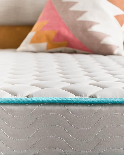 Linenspa 6 Inch Mattress - Firm Feel - Bonnell Spring with Foam Layer - Mattress in a Box - Youth or Kids Bed - Guest Bedroom - Durable and Breathable Support - Affordable - Full Size - LeafyLoom
