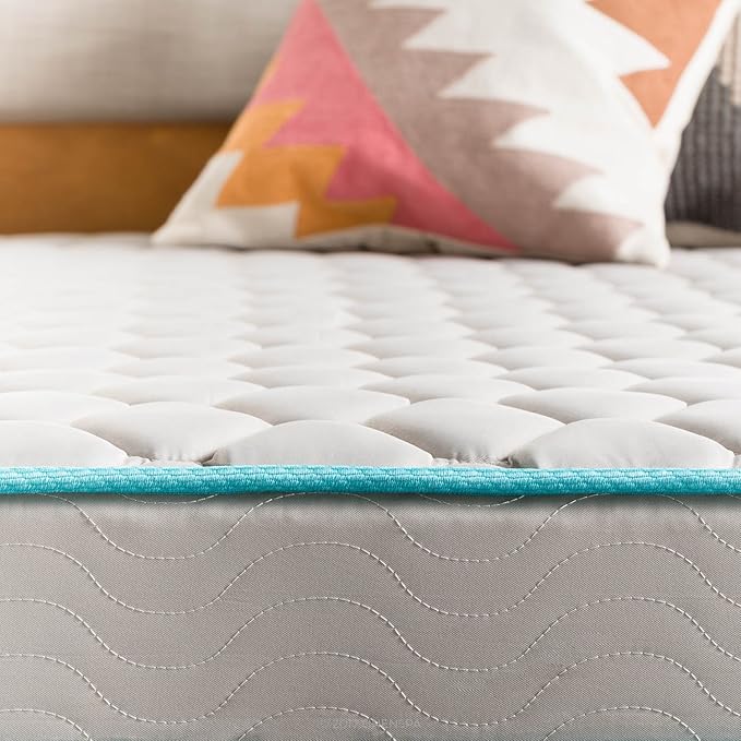Linenspa 6 Inch Mattress - Firm Feel - Bonnell Spring with Foam Layer - Mattress in a Box - Youth or Kids Bed - Guest Bedroom - Durable and Breathable Support - Affordable - Full Size - LeafyLoom