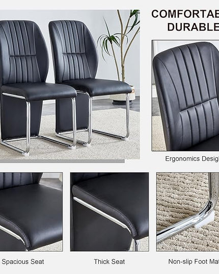 NicBex Haerin-SD-00293-LWJ Dining Chairs, 17.5"x16.6"x37.6", Black - LeafyLoom