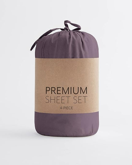 Linen Market Bed Sheets for Twin Size Bed (Purple) - Sleep Better Than Ever with These Soft and Cooling Twin Sheets - Deep Pocket Fits 16" Thick Beds - 3 Piece Twin Sheet Set - LeafyLoom