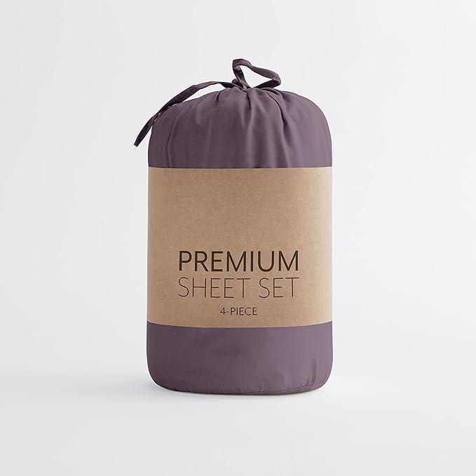 Linen Market Bed Sheets for Twin Size Bed (Purple) - Sleep Better Than Ever with These Soft and Cooling Twin Sheets - Deep Pocket Fits 16" Thick Beds - 3 Piece Twin Sheet Set - LeafyLoom