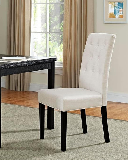 Modway Confer Modern Tufted Upholstered Fabric Parsons Kitchen and Dining Room Chair in Beige - LeafyLoom