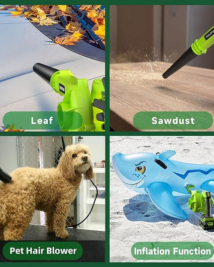 Leaf Blower Cordless with Battery and Charger, 20V Electric Leaf Blower 120MPH Small Leaf Blower, Lightweight Battery Leaf Blower Yard Tools Grass Blowers for Lawn Care Patio Backyard Garden Floor - LeafyLoom