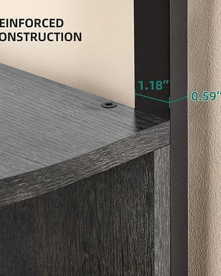 YITAHOME 6-Tier Corner Shelf, 68.8" Tall Industrial Free Standing Corner Bookshelf, 6 Shelf Display Corner Bookcase Open Small Book Shelves for Bedroom, Living Room, Small Space, Charcoal Gray + Black - LeafyLoom